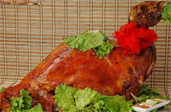 Roasted whole lamb