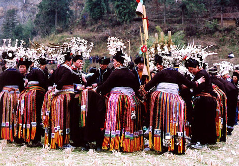 Miao people in China's Southwest Guizhou province are celebrating their traditional festivals