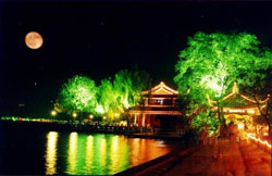 a bright moon on the sky on a Middle-Autumn Festival night