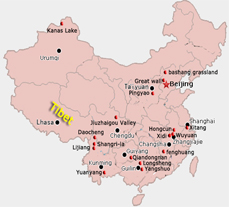 Map of China's top photography destinations