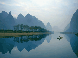 Li River in mists