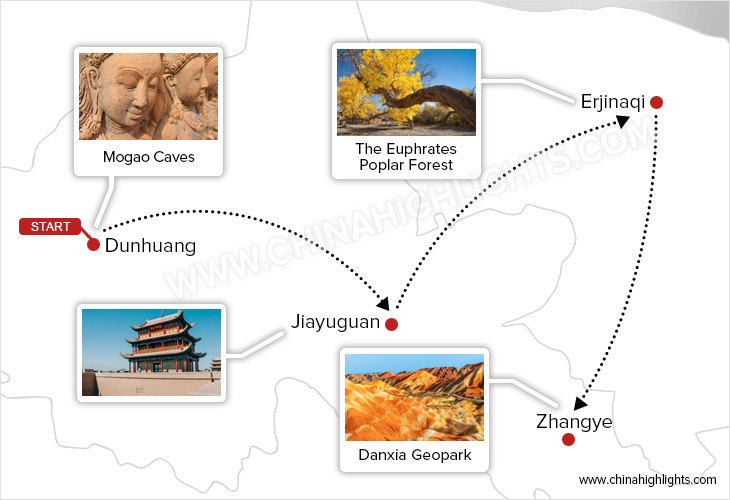 When Silk Road Culture Meets Fabulous Fall Colors tour map