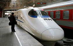 A bullet train running between Beijing and Shanghai